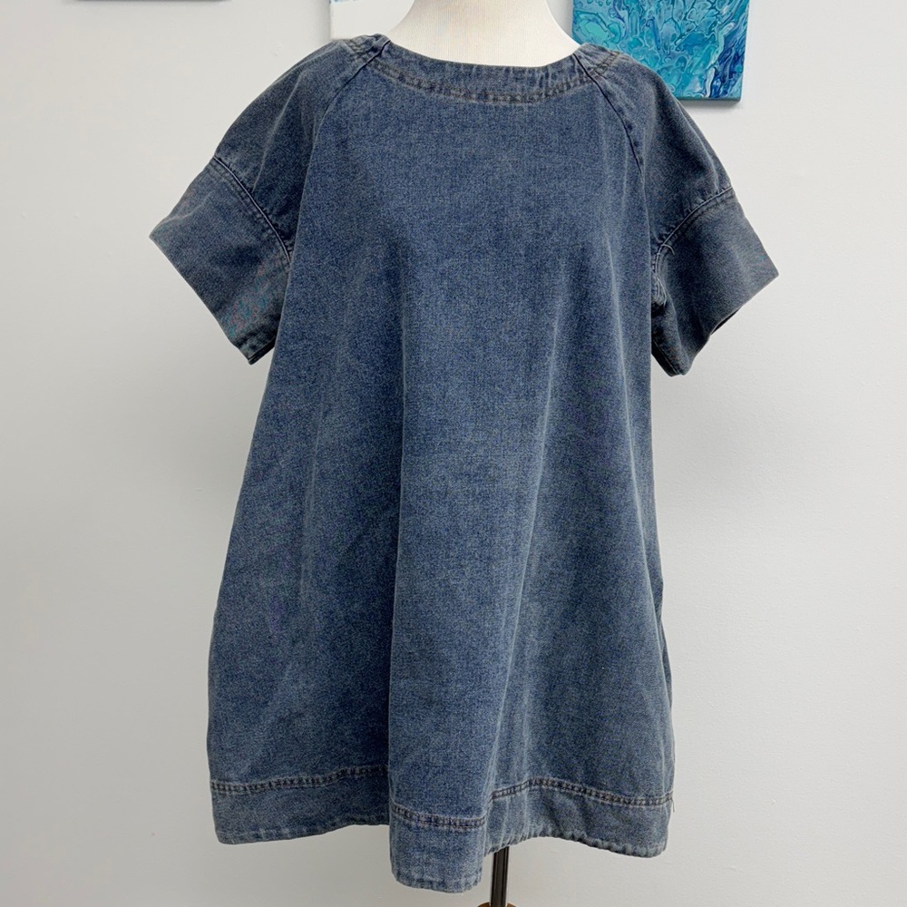 Denim Mini Dress Anthropologie Porridge Clothing Sz. Medium Petite